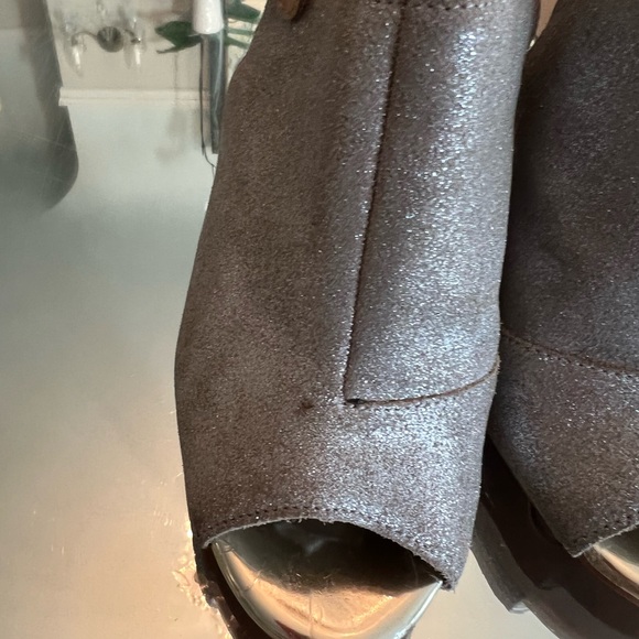 Seychelles Sz 9 suede champagne open toe bootie - Picture 7 of 7